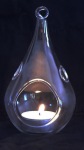 Hanging Clear Glass Candle Holder Tear Drop - Outdoor or Indoor